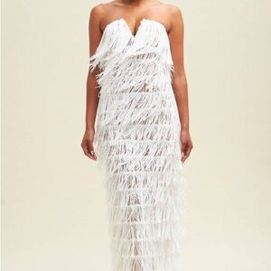 Elegant White Fringe Dress